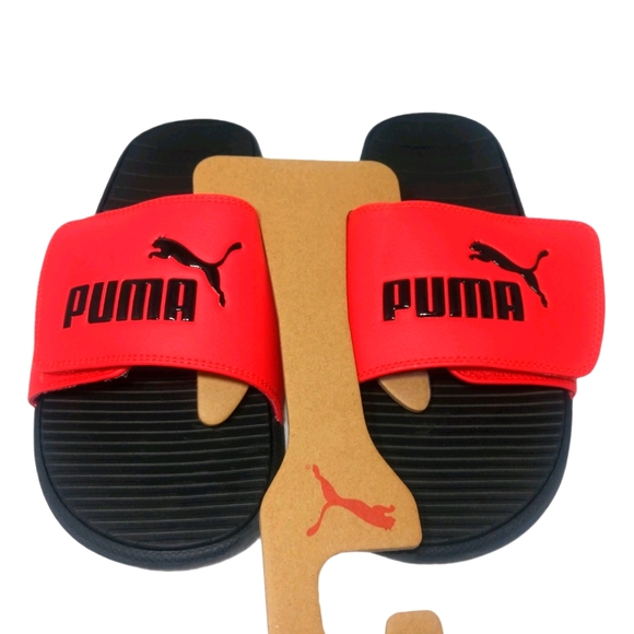NEW Puma Cool Cat V Red Sport Slides Size 12 - Picture 2 of 6